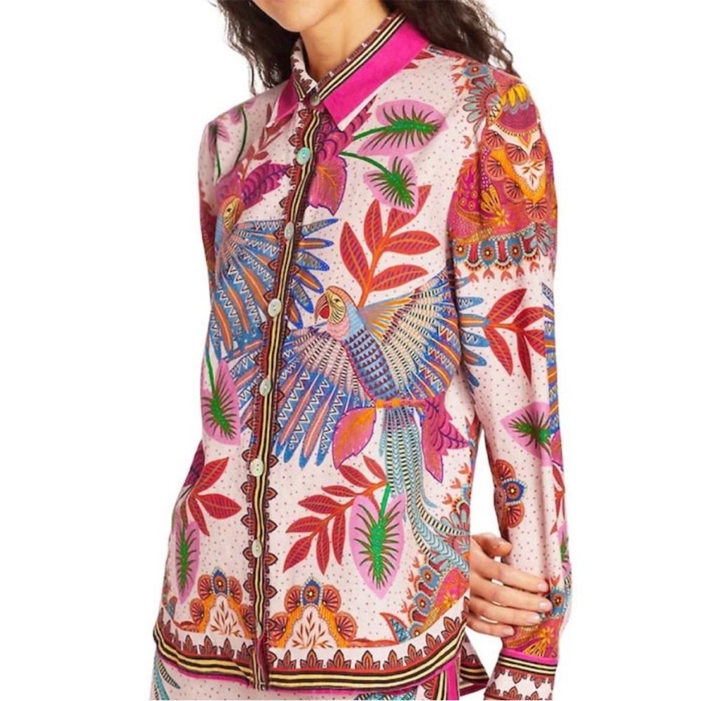 FARM Rio Multicolor Tropical Button Down Shirt